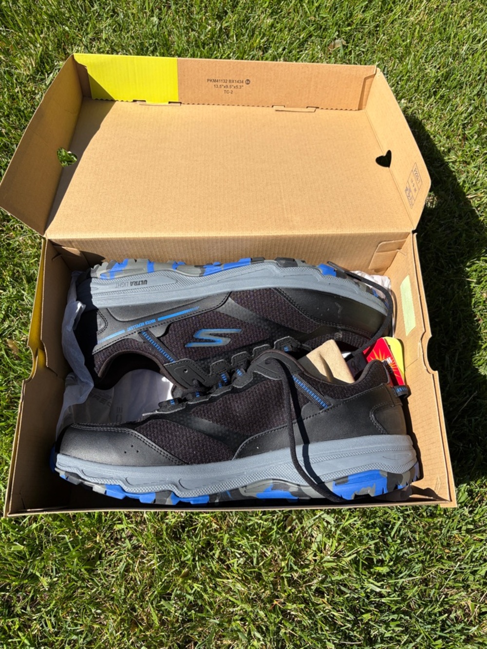 Skechers Men's Black and Blue Athletic Sneakers